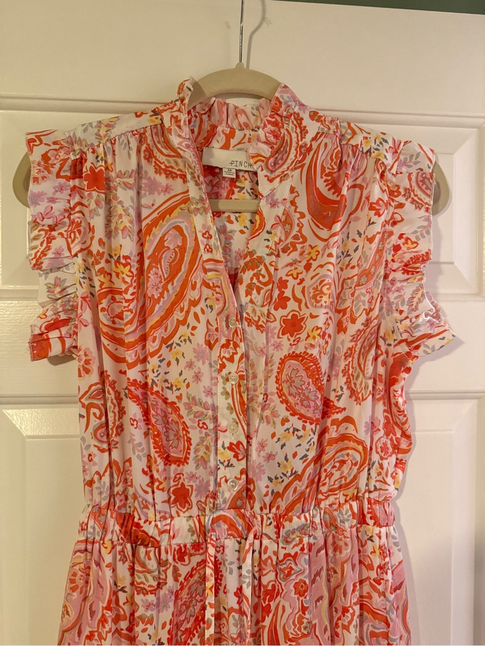 Pinch Coral & White Paisley Tiered Maxi Dress - Picture 2 of 3